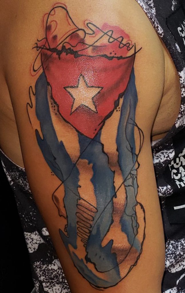 Cuban flag tattto